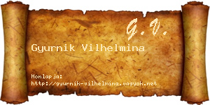 Gyurnik Vilhelmina névjegykártya
